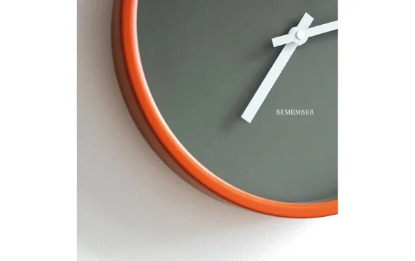 boutiqued en ligne Remember Horloge Murale Mocca Ø 30 Cm, Gris/Orange – Horloge Murale 3