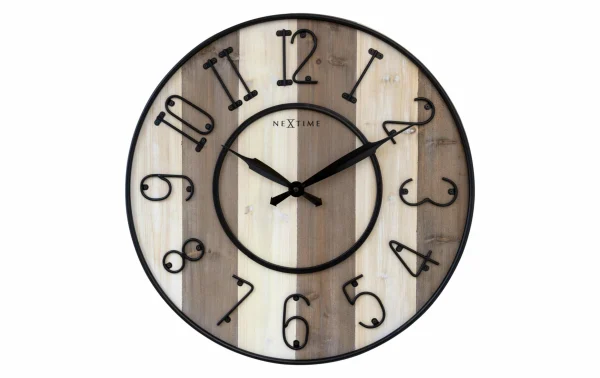 NeXtime Horloge Murale Oxford Bois / Métal, 50 Cm – Horloge Murale magasin en ligne 1