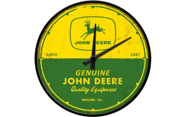 l'unique style Nostalgic Art Horloge Murale Genuine John Deere Ø 31 Cm, Jaune/Vert – Horloge Murale 1