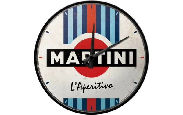 prix pas cher Nostalgic Art Horloge Murale Martini Ø 31 Cm, Bleu/Rouge/Blanc – Horloge Murale 1