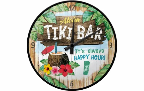 pas cher en vente Nostalgic Art Horloge Murale Tiki Bar Ø 31 Cm, Multicolore – Horloge Murale 1