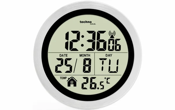 Technoline Horloge Radio-pilotée WT3005 Blanc – Horloge Murale qualité supérieure 1