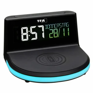 TFA Dostmann Réveil Numérique Charge-it-Wireless Noir – Réveils prix pas cher 9