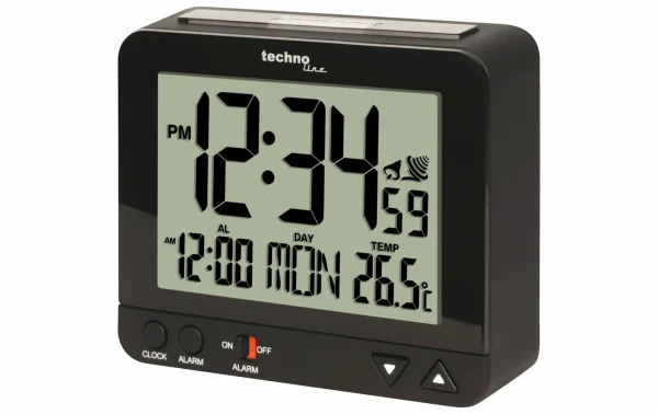 SOLDES TOUT À Technoline Réveil Radio-piloté WT195 Noir – Réveils 3