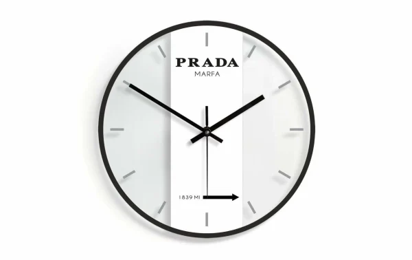 le grand escompte Trenddeko Horloge Murale Prada Marfa Ø 30 Cm, Verre – Horloge Murale 1