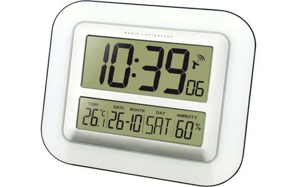 Technoline Horloge Murale Radio WS8006 Blanc – Horloge Murale Promotio de vente 1