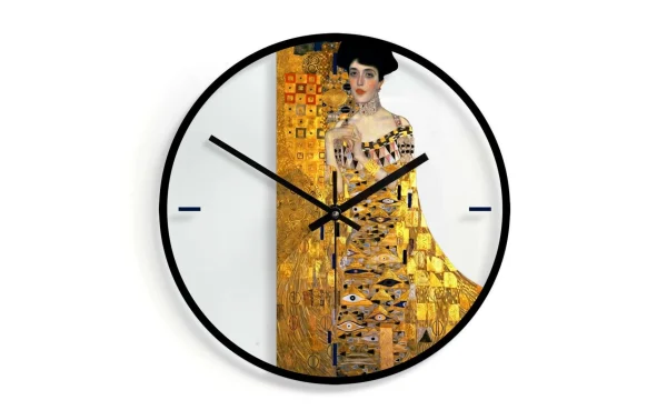 Trenddeko Horloge Murale Klimt, Portrait D’Adele Bloch-Bauer Ø 30 Cm – Horloge Murale meilleure qualité 1