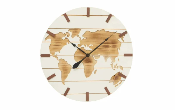 magasin pas cher Boltze Horloge Murale Global Brun – Horloge Murale 1