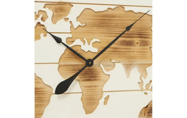 magasin pas cher Boltze Horloge Murale Global Brun – Horloge Murale 4