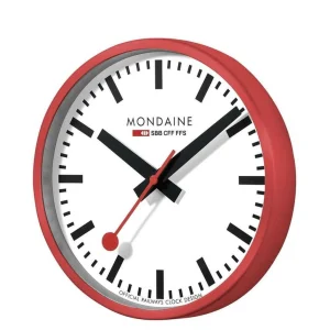 bas prix Mondaine Horloge Murale Quartz Ø 25 Cm, Rouge/Blanc – Horloge Murale 7