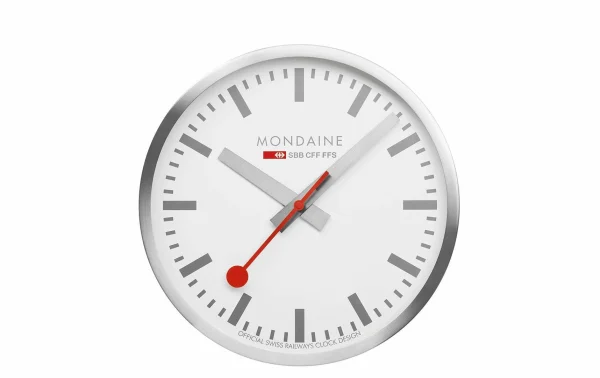 Mondaine Horloge Murale Quartz Ø 25 Cm, Argenté/Blanc – Horloge Murale beauté 1