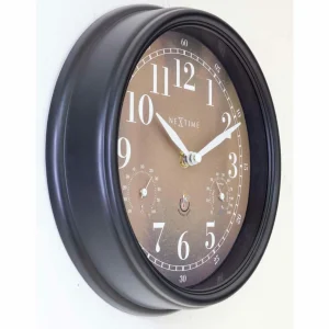 en vente NeXtime Horloge De Jardin Jasmine Ø 23.4 Cm, Brun – Horloge Murale 9