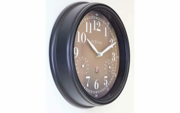 en vente NeXtime Horloge De Jardin Jasmine Ø 23.4 Cm, Brun – Horloge Murale 4