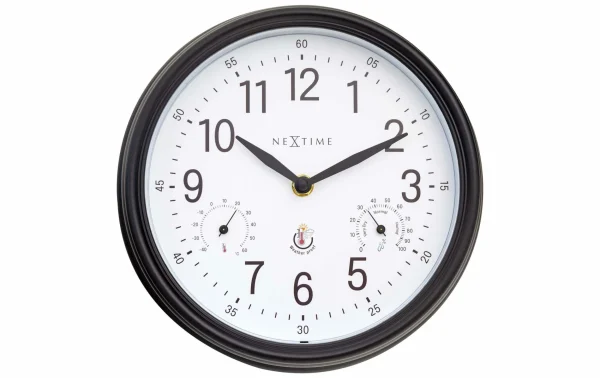 NeXtime Horloge De Jardin Jasmine Ø 23.4 Cm, Noir – Horloge Murale Top ventes 1