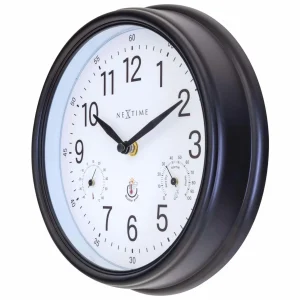 NeXtime Horloge De Jardin Jasmine Ø 23.4 Cm, Noir – Horloge Murale Top ventes 7