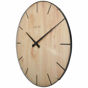 Paiement sécurisé NeXtime Horloge Murale Dôme En Bois De Bordure Ø 35 Cm Brun Clair – Horloge Murale 7