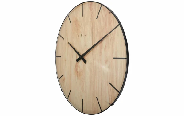 Paiement sécurisé NeXtime Horloge Murale Dôme En Bois De Bordure Ø 35 Cm Brun Clair – Horloge Murale 3