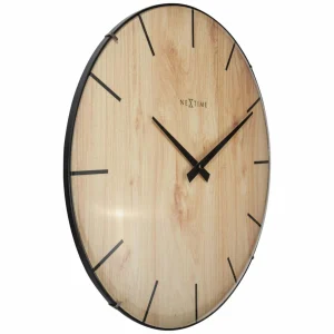 Paiement sécurisé NeXtime Horloge Murale Dôme En Bois De Bordure Ø 35 Cm Brun Clair – Horloge Murale 9