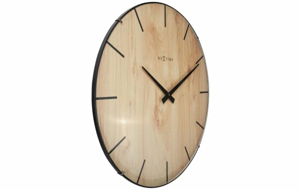 Paiement sécurisé NeXtime Horloge Murale Dôme En Bois De Bordure Ø 35 Cm Brun Clair – Horloge Murale 4