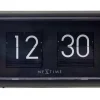 vente pas cher NeXtime Horloge De Bureau Petit Flip 18 X 10 X 7cm, Noir – Horloge Murale 13