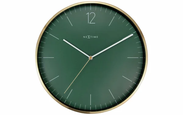 NeXtime Horloge Murale Essentiel Vert Forêt Ø 34 Cm Doré/Vert – Horloge Murale Achat 1