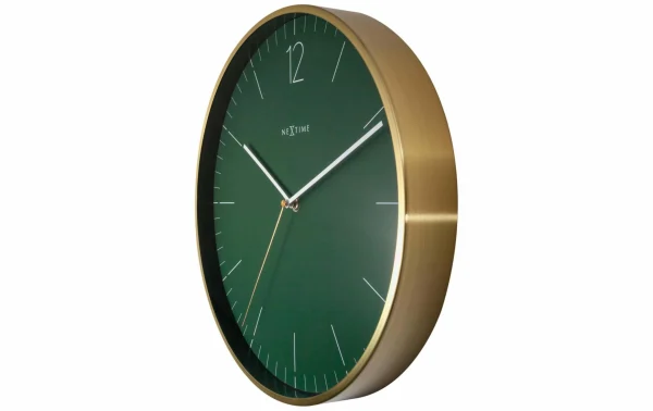 NeXtime Horloge Murale Essentiel Vert Forêt Ø 34 Cm Doré/Vert – Horloge Murale Achat 3