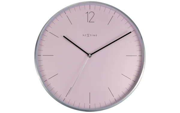 grossiste NeXtime Horloge Murale Essentiel Ø 34 Cm Argenté/Rose – Horloge Murale 1