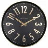 NeXtime Horloge Murale Alchemy Ø 40 Cm, Doré/Noir – Horloge Murale Nouvelle Collection 13