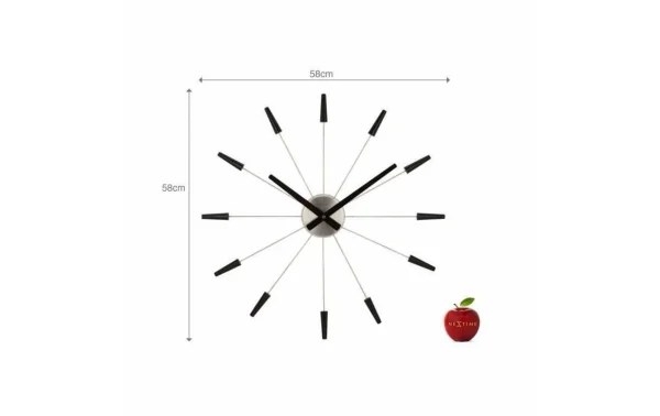 NeXtime Horloge Murale Fiche Inn Ø 58 Cm Noir – Horloge Murale jusqu'à 3