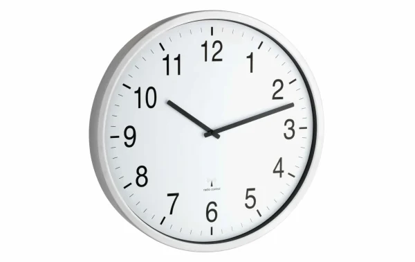 prix le plus bas TFA Dostmann Horloge Murale Radio XXL Ø 50 Cm, Blanc/Argenté – Horloge Murale 1