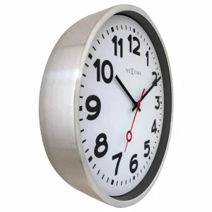 magasin solde NeXtime Horloge Murale Station Ø 45 Cm, Argenté/Blanc – Horloge Murale 7