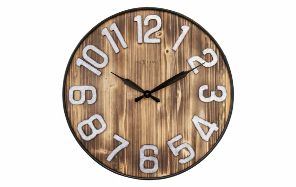 NeXtime Horloge Murale Aberdeen Bois / Métal, 50 Cm – Horloge Murale marques pas cher 1