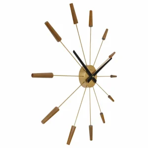 NeXtime Horloge Murale Fiche Inn Ø 58 Cm Acier Inoxydable/Noix – Horloge Murale excellente qualité 9