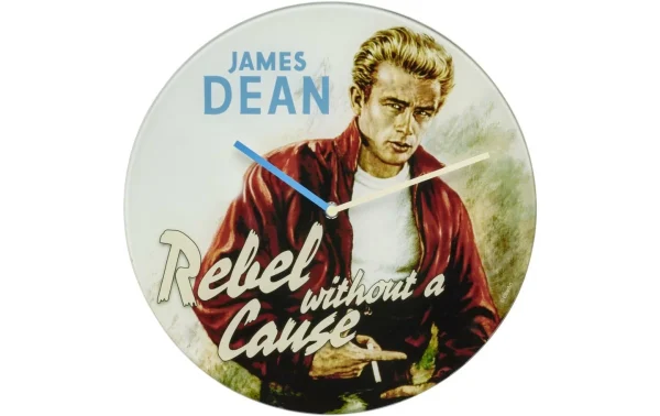 Réductions TFA Dostmann Horloge Murale Légendes Du Cinéma James Dean, Ø 30 Cm – Horloge Murale 1