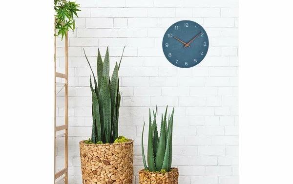 TFA Dostmann Horloge Murale Analogique Avec Aspect Bois Ø 29.7 Cm, Bleu Pigeon – Horloge Murale magasin en ligne france 3