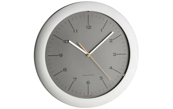 soldes ligne TFA Dostmann Horloge Murale Radio 30,2 Cm, Gris/Argenté – Horloge Murale 1