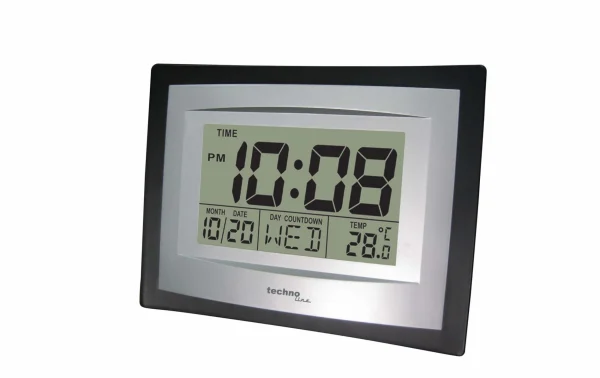 marque pas cher Technoline Horloge Murale WS8004 Argenté – Horloge Murale 1