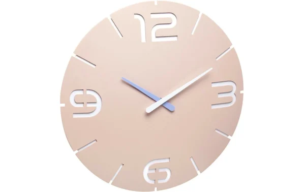 magasins pas chers TFA Dostmann Horloge Murale Radio Contour Rose-abricot, Ø 35 Cm – Horloge Murale 1