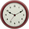 meilleur cadeau TFA Dostmann Horloge Murale Radio Rétro Rouge, Ø 24 Cm – Horloge Murale 7