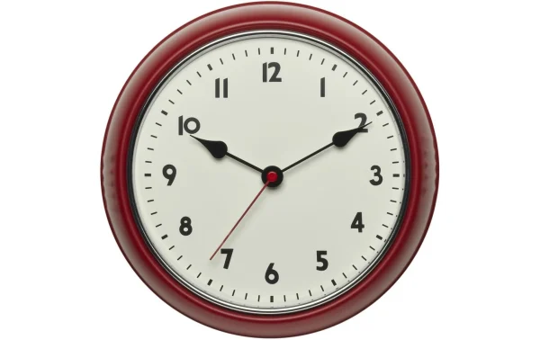 meilleur cadeau TFA Dostmann Horloge Murale Radio Rétro Rouge, Ø 24 Cm – Horloge Murale 1