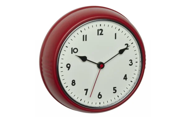 meilleur cadeau TFA Dostmann Horloge Murale Radio Rétro Rouge, Ø 24 Cm – Horloge Murale 3