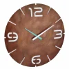 TFA Dostmann Horloge Murale Radio Contour Marron, Ø 35 Cm – Horloge Murale jusqu'à 11