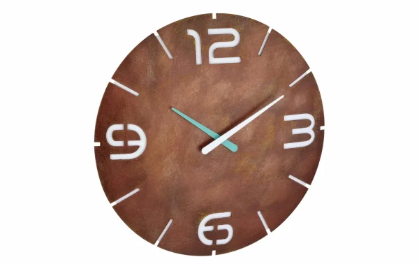 TFA Dostmann Horloge Murale Radio Contour Marron, Ø 35 Cm – Horloge Murale jusqu'à 1