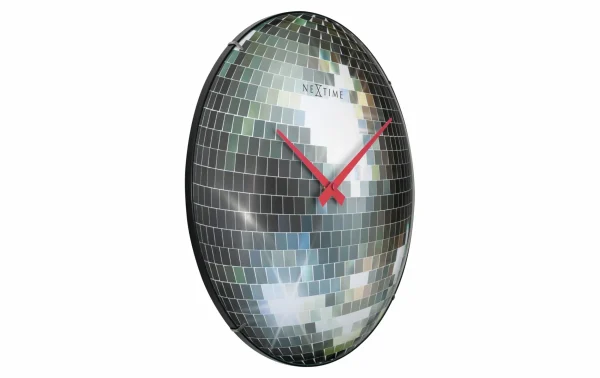 france en ligne NeXtime Horloge Murale Disco Ball Ø 35 Cm, Argenté – Horloge Murale 3