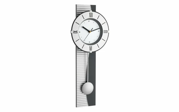 authentiques TFA Dostmann Horloge Murale XXL Avec Pendule, Argent – Horloge Murale 1