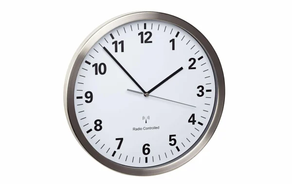 boutique paris TFA Dostmann Horloge Murale Radio Ø 30.5 Cm, Argent – Horloge Murale 1