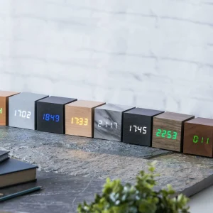 Gingko Réveil Numérique Cube Click Clock Argent – Réveils en france 9