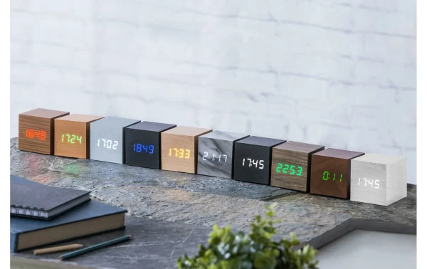 Gingko Réveil Numérique Cube Click Clock Argent – Réveils en france 4