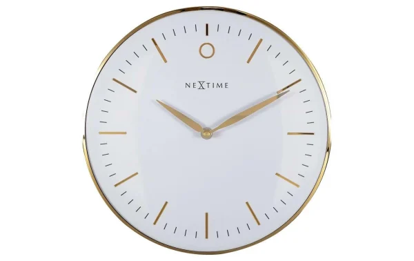 NeXtime Horloge Murale Petit Glamour 30 Ø, Doré/Blanc – Horloge Murale Retour Gratuit 1