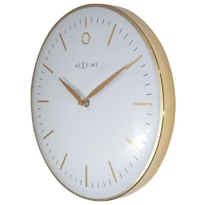 NeXtime Horloge Murale Petit Glamour 30 Ø, Doré/Blanc – Horloge Murale Retour Gratuit 9